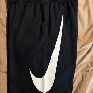 Nike Black Athletic Shorts with White Logo